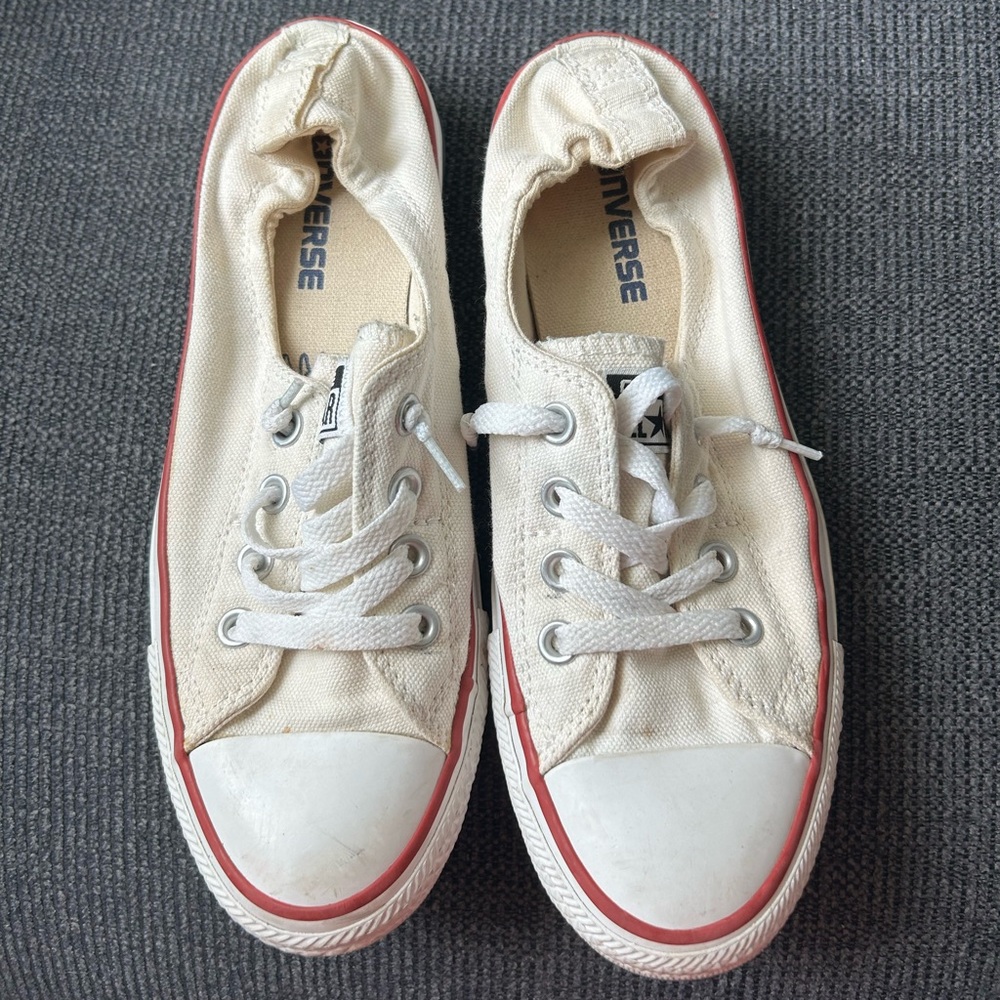 Converse All Star Off-White Sneakers with Red Trim